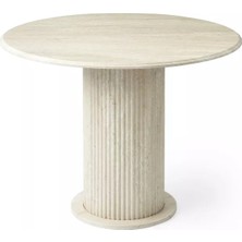 Levent Mobilya ve Aksesuar Bohem Masa, Ptt Ayak, Traverten, 100X100