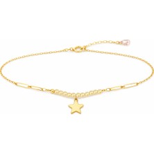 Hakan Mücevherat Yıldız Minimal 14 Ayar Altın Bileklik