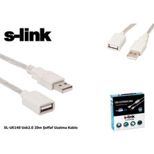 S-link SL-UE140 20mt 2.0 Usb Şeffaf Uzatma Kablosu