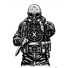 Sim Gaz Maskeli Infazcı – Yakın Mesafe Görev Hedefi 64X90CM (10 Adet)