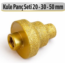 Badem10 Kule Panç Seti 20+30+50 mm Matkap Uyumlu Geniş Delik Açma Genişletme Aparatı