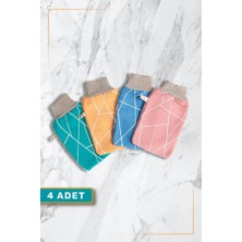 Renhua Mikrofiber Banyo Kesesi (4 Adet) Derinlemesine Cilt Bakımı Nazik Peeling ve Etkili Arındırma (Sarı, Turuncu, Mavi, Yeşil)