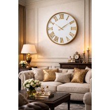 Glazze Gold Whıte Duvar Saati 51CM