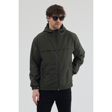 Tonny Black Erkek Haki Rüzgar ve Su Geçirmez Rahat Kalıp Yağmurluk