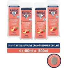 Le Petit Marseillais Beyaz Şeftali ve Nektarin Nemlendirici Banyo ve Duş Jeli 400 ml X4 Adet ve Kabak Lifi Hediye