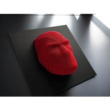 Midori Works 3D Parametrik Deadpool Tablo - Kırmızı Maske Duvar Dekoru & Gamer Odası Süsü