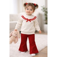 Lino Baby Ispanyol Paça Fiyonk Detaylı %100 Pamuk Kız Bebek Takım