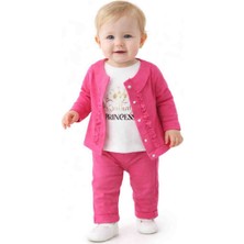 Kız Bebek 3’lü Takım (Hırka + Tişört + Pantolon)