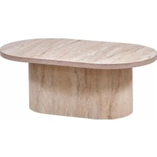 Levent Mobilya ve Aksesuar Traverten Milano Oval Orta Sehpa