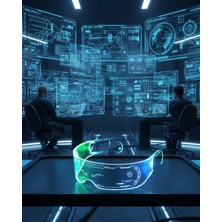 Senson LED Işıklı Rave Gözlüğü 7 Renk 5 Işık Modu Futuristik Tasarım - Lisinya