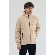 Tonny Black Erkek Bej Rüzgar ve Su Geçirmez Rahat Kalıp Yağmurluk