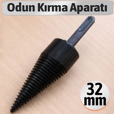 Badem10 Odun Kırma Parçalama Aparatı 32 mm Sds Plus Uyumlu Matkap Tipi Odun Yarma Parçalayıcı Uç