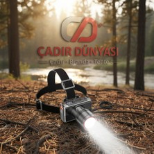 Çadır Dünyası Profesyonel Sensörlü ve Dijital Göstergeli Kafa Feneri - Zoomlu USB Şarjlı Akıllı Kamp Lambası (Hareket Sensörü Özellikli)