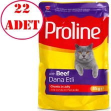 Proline Kedi Konservesi Dana Etli Jelly Içinde Parçacıklı 22*85 gr