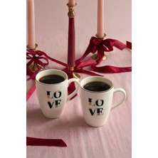 Kütahya Porselen Bone Pink Love 2 Parça 240 cc Kupa