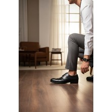 Enoch Erkek Siyah Bağcıklı Büyük Numara Klasik Ayakkabı (45-50)