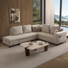 Edsy Home Aura Köşe Koltuk Takımı Krem Sol Köşe