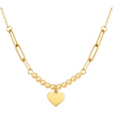 Hakan Mücevherat Kalpli Harf Yazılabilir 14 Ayar Altın Minimal Kolye