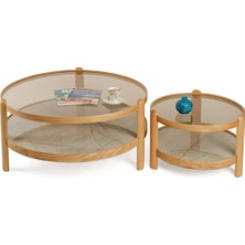 Levent Mobilya ve Aksesuar Swing Orta Sehpa Seti Camlı