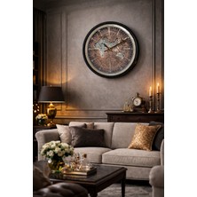 Glazze Kahve Hera Çarklı Saat 60CM