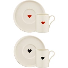 Kütahya Porselen Bone Pure Love 4 Parça 2 Kişilik Kahve Takımı
