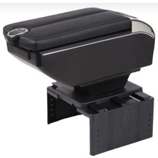 Naz 6 USB Li Her Araca Uygun Universal Kolçak Kol Dayama Çift Açılır Siyah