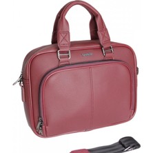 Elit Cambridge Polo Suni Deri Evrak Çanta Bordo