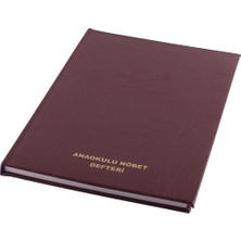 Gülpaş Anaokulu Nöbet Defteri Suni Deri 22X32 100 Yaprak Kırmızı Renkli Pratik Kullanım İçin
