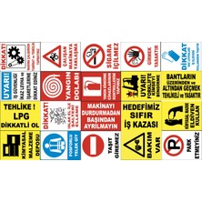 Yıldırım Atölye Fabrika Işyeri Pvc Iş Güvenliği Uyarı Levhası -20 Adet Paket 20