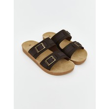 Lc Waikiki Yeni Sezon Deri Görünümlü Çift Bantlı Erkek Terlik