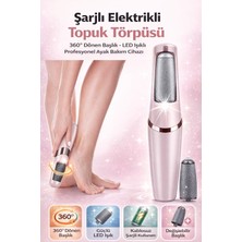 Qasul Şarjlı Elektrikli Topuk Törpüsü 360° Dönen Başlık LED Işıklı Profesyonel Nasır ve Çatlak Giderici