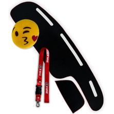 Tusba Market Fiat Tipo - Tempra Siyah Göğüs & Torpido Halısı / Oto Emoji Yastık / Oto Ayna Askısı