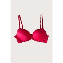 Letsii Mikro Kumaş Push-Up Dolgulu Balenli Destekli Sütyen Kırmızı Renk