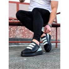 Hkursat HK029 3 Bant Legend Kömür Beyaz Kalın Taban Casual Erkek Ayakkabı