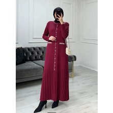 Still Butik Inci Detaylı Soğuk Iplik Merserize Tesettür Elbise ST2199