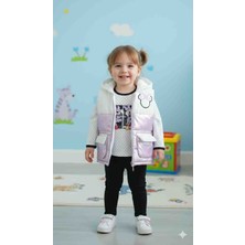 Kız Bebek 3’lü Kışlık Takım (Yelek + Kapüşonlu Üst + Tayt)