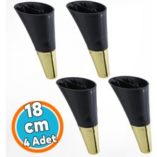 Nzb Mobilya Kanepe Yükseltici Tv Ünitesi Konsol Koltuk Ayağı Siyah Gold Renk 18 cm Ayakları 4 Adet
