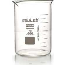 Edulab Beherglas 400 ml Borosilikat Cam Çok Amaçlı Kullanım İçin Dayanıklı