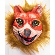 Ett Kahverengi Saçlı Peluş Tilki Maskesi Mega Peluş 24 No