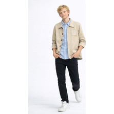 Rapapa Erkek Çocuk 3’lü Takım Bej Ceket Gömlek Pantolon Kombin (12–16 Yaş) 7216