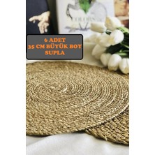 Güzelyüz Avm 6'lı Hasır Supla Örgü Amerikan Servisi Tabak Tava Tencere Altlığı Bambu Sofra Servis Sunum Yanmaz