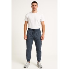 Rapapa Erkek Cargo Cepli Paraşüt Jogger Eşofman Altı – Fermuarlı Yan Cepli – Lastikli Paça 2795 Füme