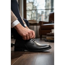 Enoch Erkek Siyah Bağcıklı Büyük Numara Klasik Ayakkabı (45-50)