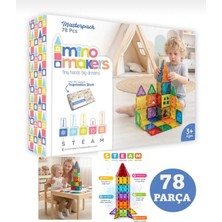 Minecraft Tarzı Manyetik Mıknatıslı Yapı Blok Küp Karo Blokları 78 Parça Stem Zeka Geliştici Çocuklar Için Eğitici Oyuncak Hediyelik