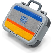 Coral High Kids Gri Sarı Çizgi Desenli Paslanmaz Çelik Beslenme Kabı 39121