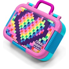 Coral High Kids Çok Renkli Piksel Kalp Desenli Paslanmaz Çelik Beslenme Kabı 39108