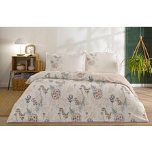 Özdilek Nevresim Takımı  Fitted Çarşaflı Ranforce King Size (Battal Boy) Krem Phlox