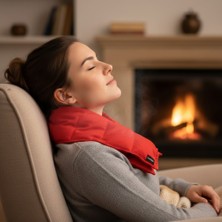 Hedea Kiraz Çekirdeği Yastık Doğal Sıcak Soğuk Terapi Yıkanabilir Kırmızı