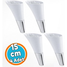 Nzb Mobilya Kanepe Sehpa Tv Ünitesi Baza Koltuk Ayağı Beyaz Renk 15 cm Ayakları (4 Adet)