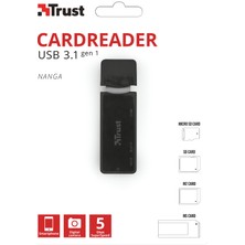 Trust 21935 Nanga USB 3.1 Kart Okuyucu 5 Gbps Hızında M2 MS micro-SD SD Kart Desteği
